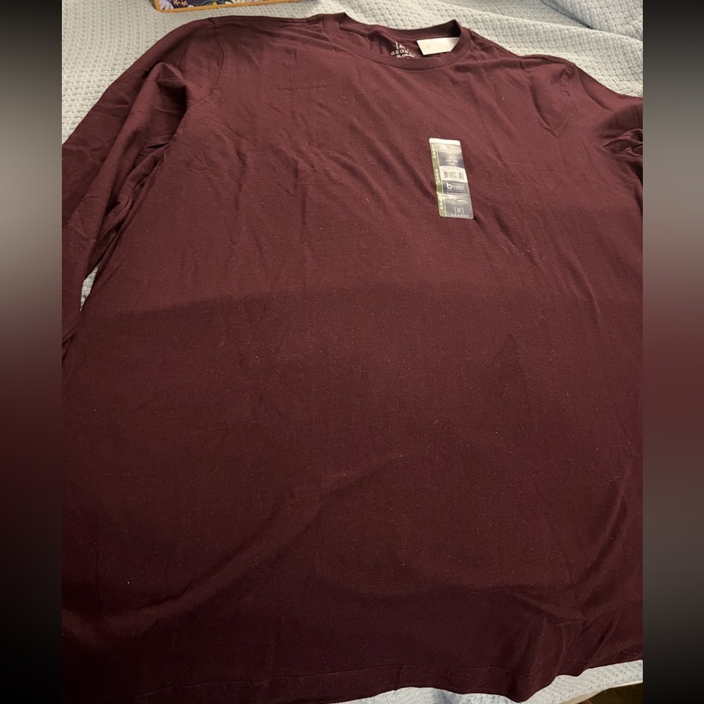 Athletic Works Men's Burgundy Long Sleeve Shirt SIZE: XL